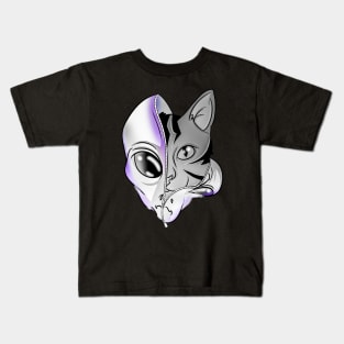 Cosmic Feline Space Alien Cat Kids T-Shirt